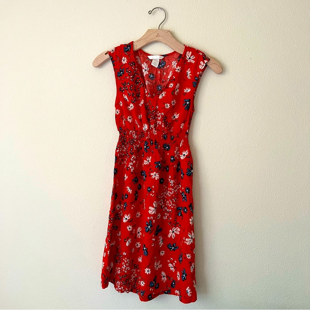 HnM red floral XS maternity dress.